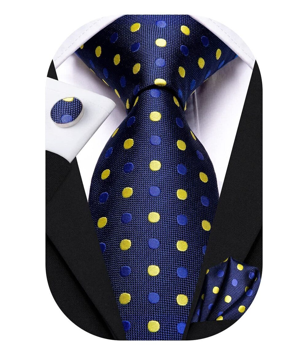 1761 Ties Sets Silk Stripe Paisley Necktie Pocket Square Cufflinks